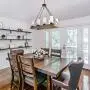 GEPOW Farmhouse Wood Chandelier, Rectangular Kitchen Island 8 Light Fixture with Frosted Glass Shades for Dining Room, Bedroom and Foyer