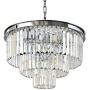 MEELIGHTING Crystal Chrome Chandelier Modern Chandeliers Lighting 8 Lights Pendant Ceiling Light Fixture 3-Tier for Dining Room Living Room Kitchen Island W19.7''