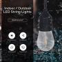 Honeywell 48 FT Outdoor String Lights, Commercial Grade Waterproof LED Patio Lights, 15 Plastic E26 Bulbs, Create Cafe Lighting Ambience in Your Backyard
