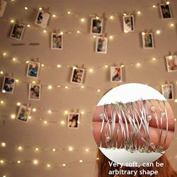 Twinkle Star 200 LED 66ft Fairy String Lights USB & Adapter Powered, Dimmable Control Starry Silver Wire String Lights Home Lighting Indoor Outdoor Bedroom Wedding Party Decoration, Warm White