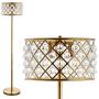 JONATHAN Y JYL9000A Elizabeth 60'' Crystal/Metal LED Floor Lamp, Contemporary, Transitional for Bedroom, Living Room, Brass Gold