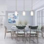 TODOLUZ Farmhouse Chandelier Brushed Nickel Finish with Opal White Shades Pendant Light for Kitchen Art Deco Dining Room