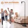 Addlon LED Floor Lamp, with Hanging Glass Lamp Shade and LED Bulb for Bedroom and Living Room, Modern Standing Industrial Lamp Tall Pole Lamp for Office, Classical Black Addlon LED Floor Lamp, with Hanging Glass Lamp Shade and LED Bulb for Bedroom and Living Room, Modern Standing Industrial Lamp Tall Pole Lamp for Office, Classical Black