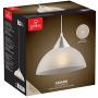 Globe Electric Amaris 1-Light Plug-In Pendant, Brushed Steel Finish, Frosted White Shade, 15ft Clear Cord, In-Line On/Off Switch 64413, 8.5''