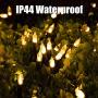 Christmas String Lights Outdoor 110 Feet 300 Led Twinkle Lights with 8 Modes Extendable Mini Fairy Lights Plug in for Indoor Xmas Trees Wedding Decor, Warm White
