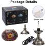 Marrakech Turkish Table Lamp Handmade Mosaic Glass Bedside Lamp Moroccan Lantern Tiffany Style Night Lights for Living Room with E12 LED Bulb