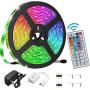 YEYEE Led Strip Lights Waterproof 16.4ft 5m Flexible Color Changing RGB SMD 5050 LED Strip Light Kit with 44 Keys IR Remote Controller for Bedroom Home Kitchen Decoration DIY (16.4)