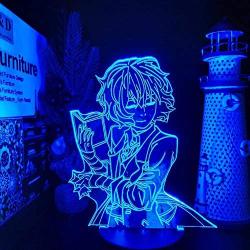 LED Illusion Night Light 3D Sleep Lamp for Kids,Stray Dog Dazai with Book Anime Lamp NightColor Changing Table Lamp for Girl Bedroom Decoration-Remote Control