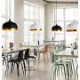 Industrial Black Chandelier Light Fixture, Modern Ceiling Light Dining Room Island Pendant Lighting Metal Hanging Lamp, Dia 13inch