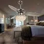 RainierLight Modern 42 Inch Crystal Ceiling Fan Lamp LED 3 Color Changing Light 3 Wood Reversible Blades with Remote Control for Living Room/Bedroom/Quiet/Decoration RainierLight Modern 42 Inch Crystal Ceiling Fan Lamp LED 3 Color Changing Light 3 Wood Reversible Blades with Remote Control for Living Room/Bedroom/Quiet/Decoration