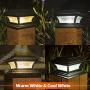 Siedinlar Solar Post Lights Outdoor Glass LED Fence Cap Light 2 Modes for 4x4 5x5 6x6 Posts Deck Patio Garden Decoration Warm White/Cool White Lighting Black (2 Pack)