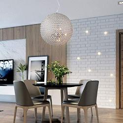 Luxury K9 Crystal Chandelier Modern Ball Pendant Lamp Hanging Light Fixtures Dining Room Chandelier Diameter 50CM Without Light Source G9 × 8