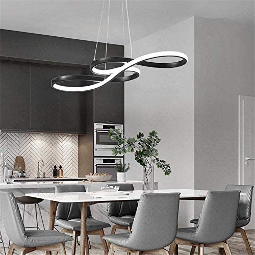 BAYCHEER LED Pendant Light Acrylic Modern Flush Mount Ceiling Light Note Shape Creative Chandelier Adjustable Hanging Light for Dining Room, Livingroom, Bedroom 29.52inch Natural Light