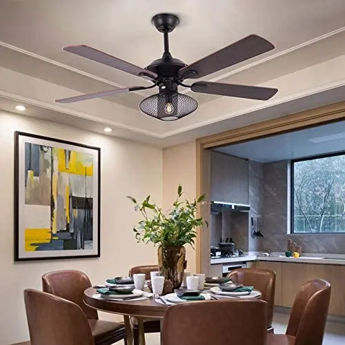 52'' Modern Ceiling Fan Light with Remote Control Mid-Century LED Chandelier Fan for Living Room Dining Room Bedroom …