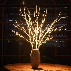 Twinkle Star 150 LED Lighted White Birch Branches 3 Pack Artificial Branches Plug in for Indoor Outdoor Christmas Wedding Party Home Decoration (Vase Excluded)