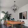 VINLUZ Farmhouse Pendant Lighting Candle-Style 6 Light Metal Globe Dining Room Chandelier, Modern Light Fixtures Ceiling for Kitchen Island Entryway Foyer Bedrooms