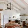 TZOE Farmhouse Kitchen Island Pendant Lighting fixtures，White Oak Wood Color&Black Metal Finish 4-Light Rustic Chandelier