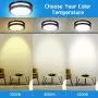 Drosbey 50W Dimmable LED Flush Mount Ceiling Light Fixture, Kitchen Light Fixtures, Ceiling Lights for Bedroom, Bathroom, 14.5 inch, 3000K/4000K/5000K Adjustable, Super Bright 5000 Lumens