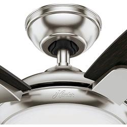 Hunter 54 in. Contemporary Ceiling Fan in Brushed Nickel with LED Light and Remote Control (Renewed)