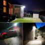Solar LED Flood Light, 200W Dusk to Dawn Outdoor Floodlight Dimmable Daylight White Security LED Lighting with Remote Control, IP66 Waterproof for Billboard, Yard, Garden, Pathway