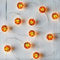 Lights4fun, Inc. 20 Basketball Battery Operated Micro LED Indoor Silver Wire String Lights