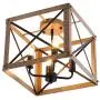VILUXY Retro Industrial Rectangle Metal Flush Mount Ceiling Light Fixture with Painted Wood Look Finish Shade for Hallway, Entryway, Passway, Dining Room, Bedroom, Balcony Living Room 4-Light