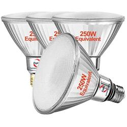 Explux 250W Equivalent LED PAR38 Flood Light Bulbs, 2600 Lumens, 3000K 4-Pack, Outdoor Full-Glass Weatherproof, Dimmable, Bright White