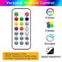 48FT RGB Outdoor Cafe Lights of String, Colored Dimmable LED String Light, with 15+3 G45 Edison Bulbs Dimmable, 2 Remote Controls, Waterproof & Shatterproof for Patio, Backyard and Garden