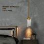 MOTINI 1-Light Modern Crystal Pendant Light in Gold Brushed Brass Finish Single Cylinder LED Light Fixtures Ceiling Hanging Glass Pendant Lighting for Kitchen Island Bedroom Dining Room Bar
