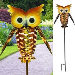 GolWof Solar Lantern Lights, Outdoor Hanging Lantern, Solar Garden Lights Owl Solar Light, Metal Decorative Waterproof Garden Lights for Walkway,Pathway,Yard,Lawn