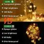 Globe String Lights Battery Operated Fairy Lights 33ft 100 LED Crystal Ball String Lights 8 Modes Remote Waterproof Decoration Lights Indoor Hanging Lights for Bedroom Xmas Wedding Party Garden,Warm