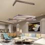 LAKIQ Modern LED Chandelier 68W/125W Aluminum Pendant Lighting Fixture Suspended Lamp for Living Room Bedroom Dining Room (Warm Light, Three Tier)