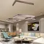 LAKIQ Modern LED Chandelier 68W/125W Aluminum Pendant Lighting Fixture Suspended Lamp for Living Room Bedroom Dining Room (Warm Light, Three Tier)