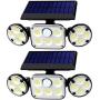 Solar Motion Lights Outdoor, RJFOYB 3 Heads Solar Lights Outdoor, 78 LED Waterproof Flood Lights Outdoor, 270° Adjustable Solar Security Light with Motion Sensor for Garden Garage Patio Yard, 2 Pack