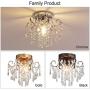 Q&S Mini Crystal Chandelier, Small Chandelier Ceiling Lights, Modern Chrome Flush Mount Ceiling Light Fixture for Hallway, Entryway, Bedroom, Foyer, Bathroom, Kitchen, W9.5'',1 Light E12.