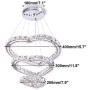 Modern Crystal Chandelier Light Fixture 3 Heart Rings LED Pendant Lighting Hanging Adjustable Stainless Steel Ceiling Lamp for Living Room Staircase Bedroom Dinning Room(Heart Cool White)