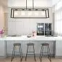 VINLUZ 5 Light Kitchen Island Chandeliers Farmhouse Black Linear Dining Rooms Lighting Fixtures Hanging with White Alabaster Glass Shade Rectangle Modern Industrial Pendant Ceiling Lights VINLUZ 5 Light Kitchen Island Chandeliers Farmhouse Black Linear Dining Rooms Lighting Fixtures Hanging with White Alabaster Glass Shade Rectangle Modern Industrial Pendant Ceiling Lights
