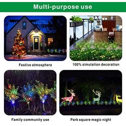 Idefair Solar Garden Lights Tree Outdoor Multi-Color Changing LED Stake Lights Flower for Garden, Patio, Yard and Decoration Solar Flickering Tree Lights (Tree,2 Pack)