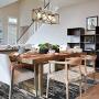 LALUZ Wood Kitchen Island Farmhouse Pendant Lighting Hanging Fixture for Dining Room, 4 Glass Globes, A02989