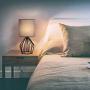 HAITRAL Modern Table Lamps Set of 2 - Black Metal Bedside Lamps for Bedroom, Living Room, Bedside Table, Lamp Set with Hollowed Out Base and Gray Fabric Shade