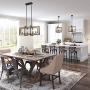 LOG BARN Dining Room Lighting Fixtures Hanging, Farmhouse Chandelier in Distressed Wood and Metal Finish, Black Pendant for Kitchen Island