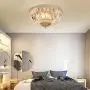 BAYCHEER Round Shaped Clear Crystal Ceiling Lghting Ftures with 3 Lghts Retro Art Dcoration Flush Mount Ceiling Light for Hallway Dining Living Room Kitchen Boudoir 9.84inch(Champagne Gold)