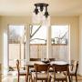 Semi Flush Mount Ceiling Light, 3-Light Close to Ceiling Light Fixtures, Vintage Oil-Rubbed Bronze Finish with Clear Seeded Glass Shade Chandelier Lighting for Stairs Porch Hallway Entryway Kitchen