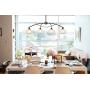 Dazhuan Vintage Frosted Glass Shade Chandelier 4-Lights Pendant Lighting Hanging Ceiling Lamp
