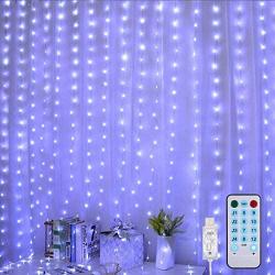 Dienalls Led Fairy Lights, Curtain Lights for Room Wall Bedroom Decor, Led String Lights Waterproof 300LED Remote Control, Hanging Lighted Curtains for Tiktok & Teen Girls 9.8ftx9.8ft White