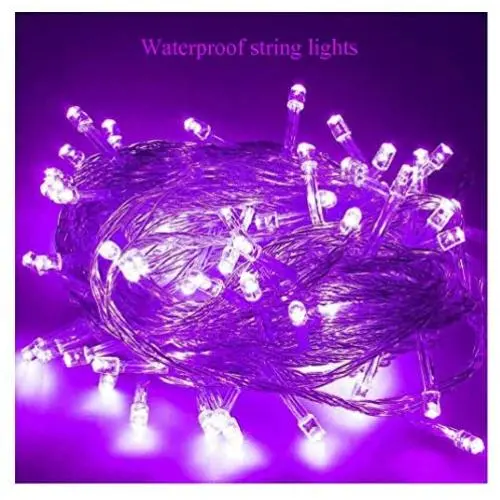 Twinkle String Light Curtain Fairy Mesh Lighting 8 Modes LED Christmas Tree Kids Bedroom Bushes Pouch Patio Outdoor Bushes Carnival Festival Light Decor Housewarming Gift (Purple, 7X10 FT)