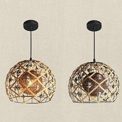 Rattan Pendant Light, Vintage Style Bamboo Lamp for Dining Room Kitchen Cafe Bars, E27 Hanging Light with Two-Layer lamp Shade, Brown Pendant Lamp for Bedroom Living Room Restaurant