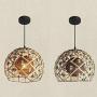 Rattan Pendant Light, Vintage Style Bamboo Lamp for Dining Room Kitchen Cafe Bars, E27 Hanging Light with Two-Layer lamp Shade, Brown Pendant Lamp for Bedroom Living Room Restaurant Rattan Pendant Light, Vintage Style Bamboo Lamp for Dining Room Kitchen Cafe Bars, E27 Hanging Light with Two-Layer lamp Shade, Brown Pendant Lamp for Bedroom Living Room Restaurant