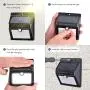 Solar Lights Outdoor, Sunix Motion Sensor Outdoor Light 22 LED Wireless Waterproof Security Light Wall Mounted for Patio, Deck, Yard, Garden, 4 Pack