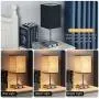 Touch Lamps for Bedrooms, Seealle Black Lamp with 2 USB Ports & AC Outlets, 3-Way Dimmable Touch Control Table Lamp for Living Room, Bedroom, Nightstand, Small Bedside Lamp with Warm White Light Bulb